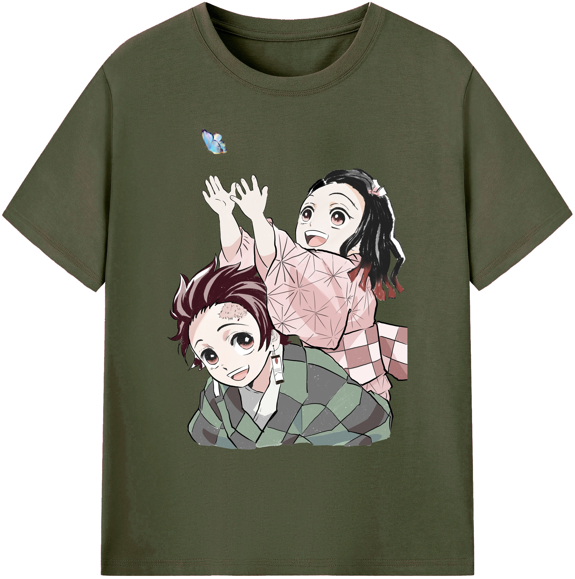 （画像用） 鬼滅の刃（きめつのやいば）竈門 禰󠄀豆子／かまど ねずこ Kamado Nezuko 綿100％ メンズ半袖Tシャツ｜肌触りやわらか＆通気性